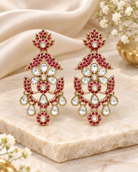 Royal Chandelier Earrings Antique Gold Ethnic Statement Jewelry