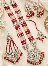 Traditional Gold Pletad Long Necklace Set 5-Piece For Woman & Girls