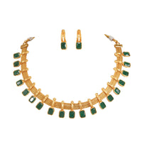 Fancy South Indian Gold Plated Temple Necklace With Earrings Jewellery Set For For Women And Girls