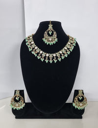 Handcrafted Floral  Antique Gold Plated Necklace Set For woman