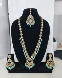 Blush Petal Long Bridal Necklace Set