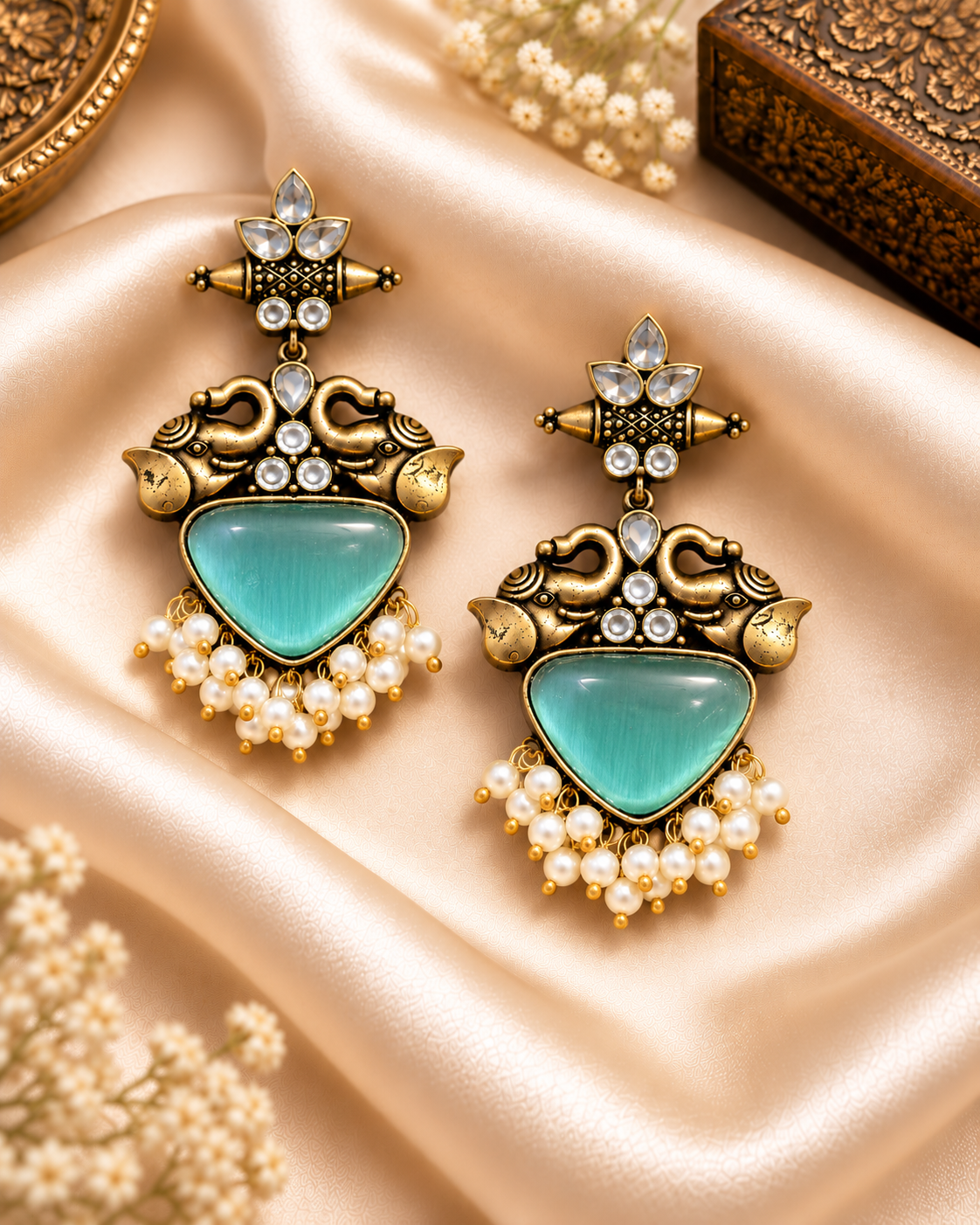 Handcrafted Elephant Motif Drop Earrings