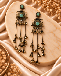 Long Chain with Ghungroo Earrings