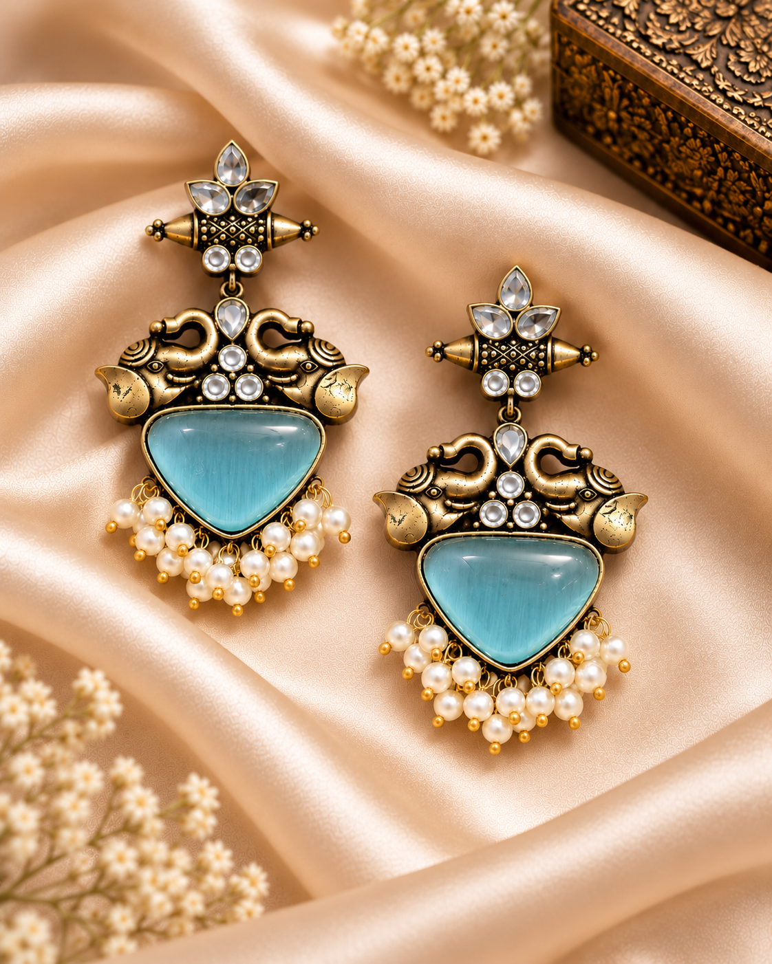 Handcrafted Elephant Motif Drop Earrings