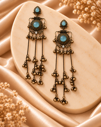 Long Chain with Ghungroo Earrings