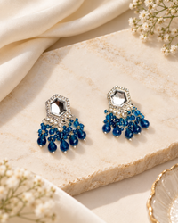Traditional Hexagon Kundan Earrings Gold Plated Earrings for Woman Dangles