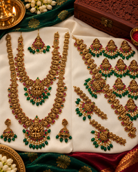 Traditional South Indin mate Gold Temple Bridal Set For Woman
