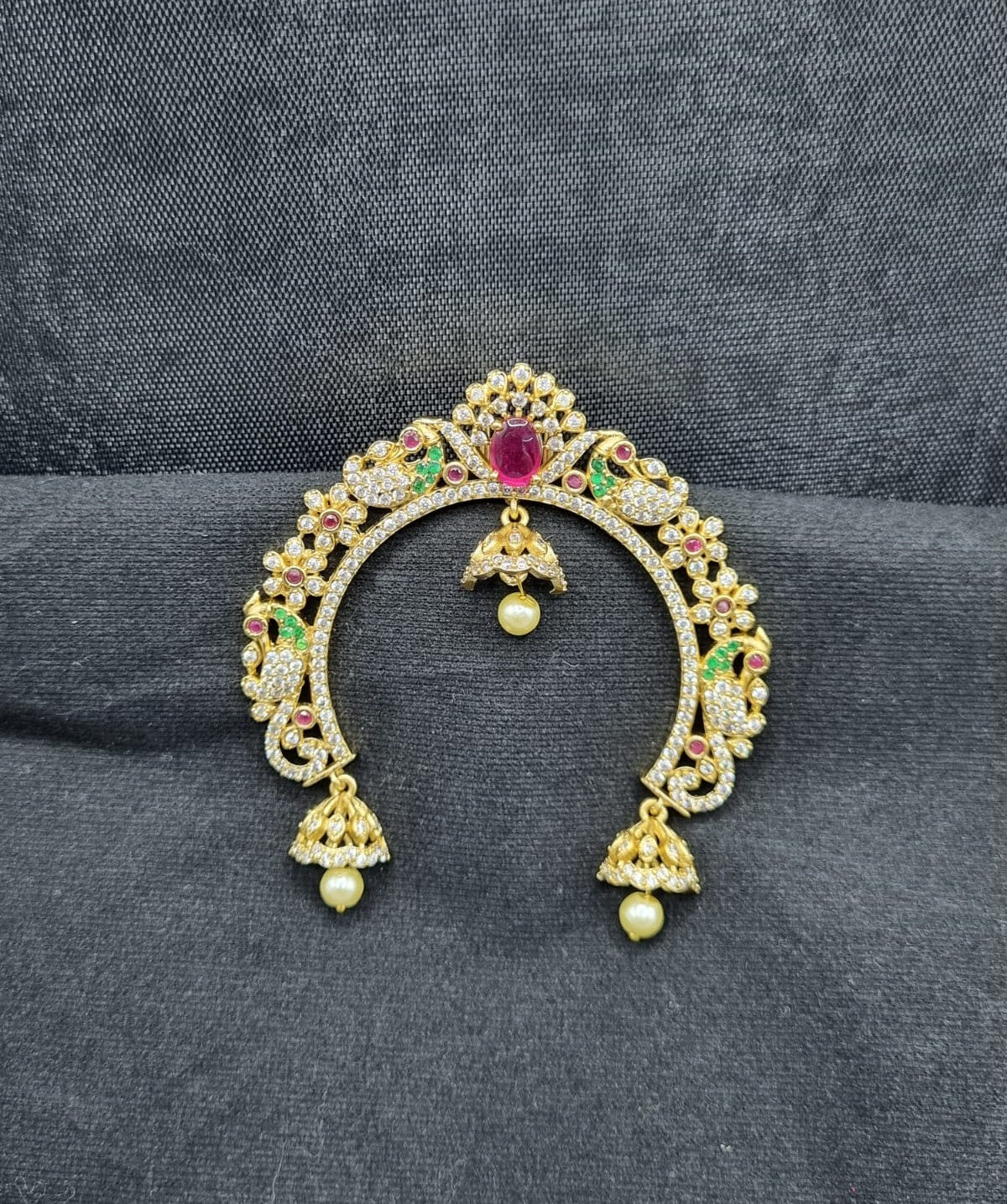 Traditional Peacock Temple Hair Accessory
