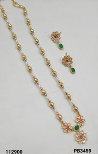 Gold Plated South Indian Long Jewellery Set