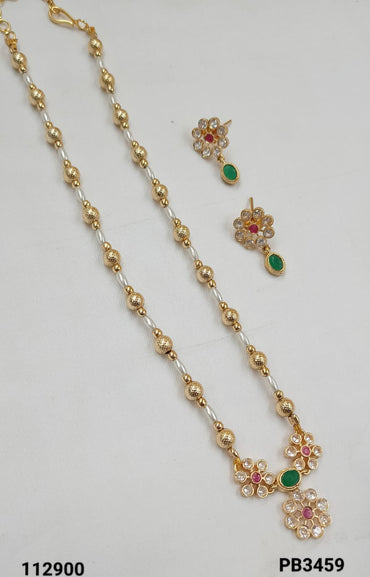 Gold Plated South Indian Long Jewellery Set