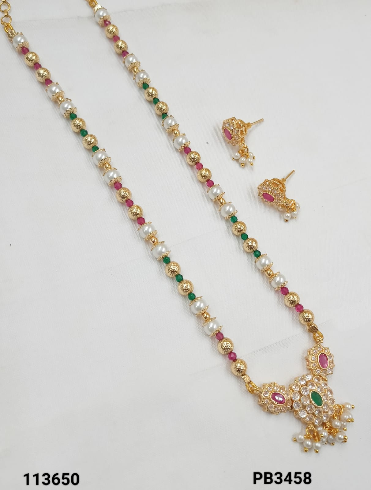 South Indian Gold Plated Long Jewellery Set