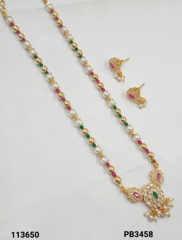 South Indian Gold Plated Long Jewellery Set