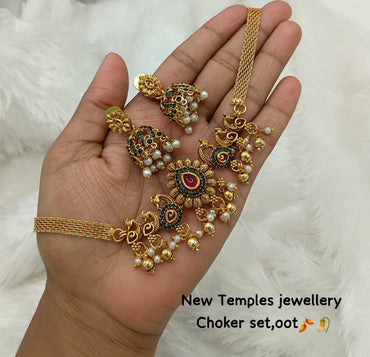 South Indian Peacock Temple Choker