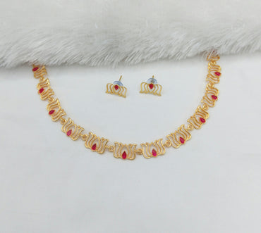 Lotus Bloom Enamel Choker Set – Temple Inspired Jewelry
