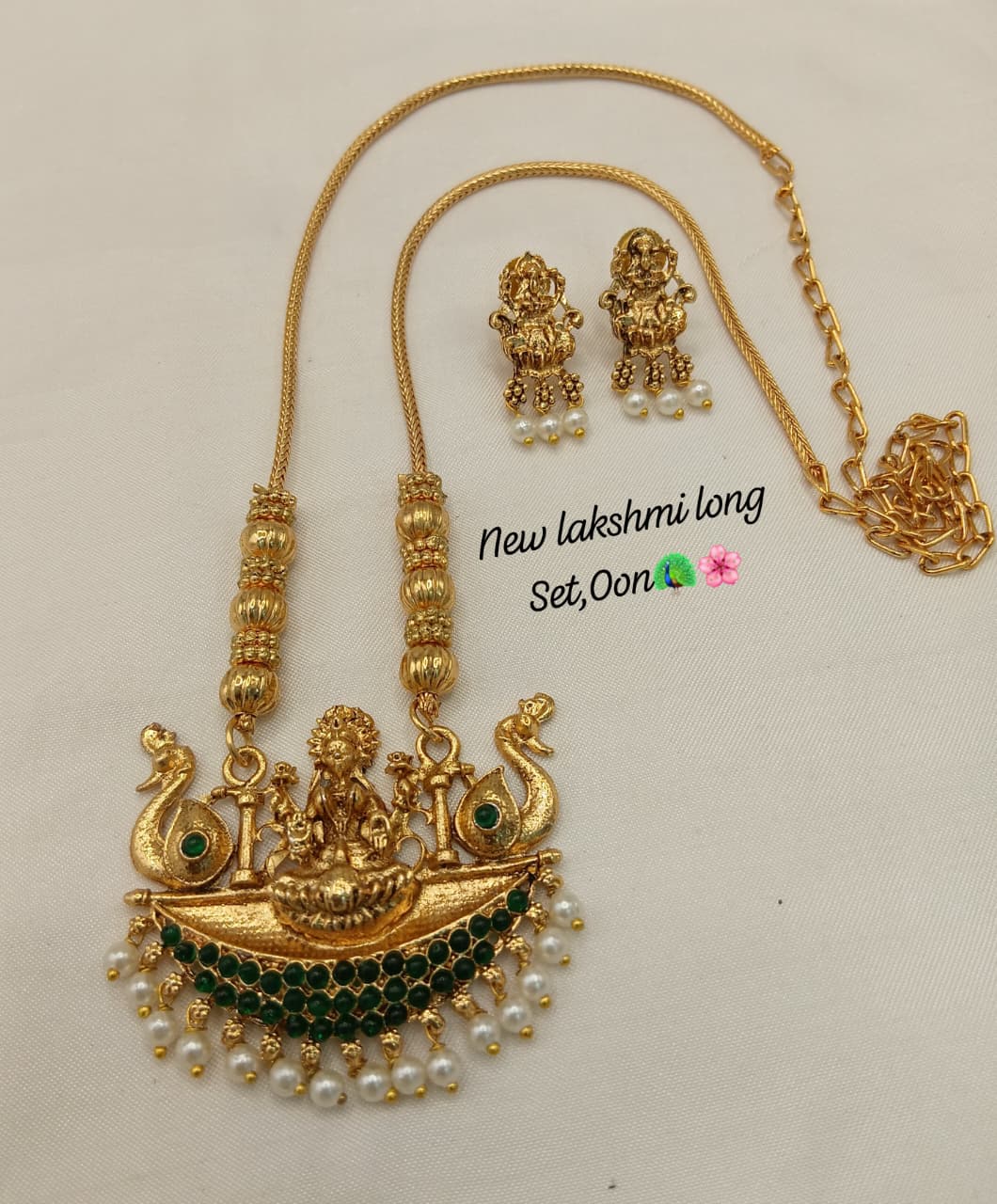 Temple Lakshmi Long Necklace Set