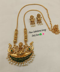 Temple Lakshmi Long Necklace Set
