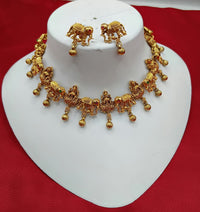 Traditional Lakshmi & Gaja Temple Necklace Set