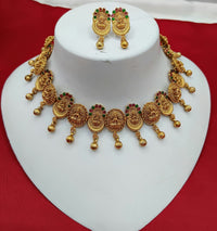 Oval Lakshmi  Kemp Stone Temple Jewellery Set