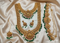 Temple Jewelry Combo – Exquisite 5-Piece Matte Finish Bridal Set