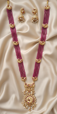 The Royal Peacock Rani Haar Temple Jewellery Set