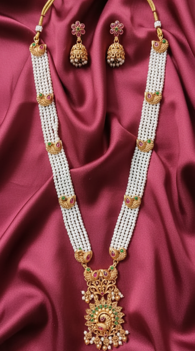 The Royal Peacock Rani Haar Temple Jewellery Set