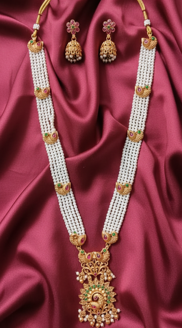 The Royal Peacock Rani Haar Temple Jewellery Set