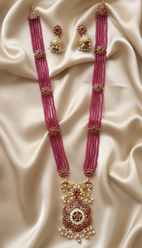 Sea Green Mint Rani Haar Temple Jewellery Set