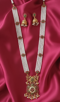 Sea Green Mint Rani Haar Temple Jewellery Set