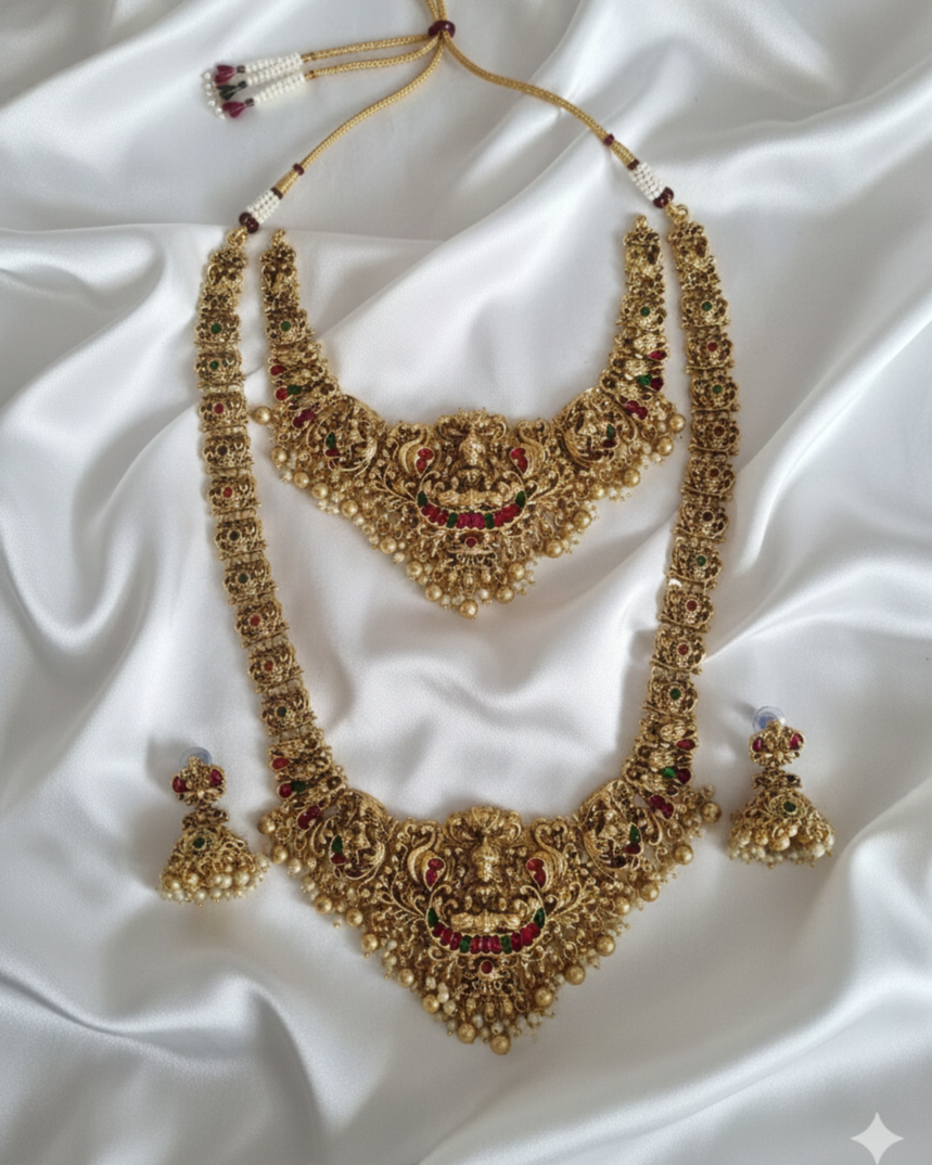 Goddess Lakshmi Complete Temple Jewellery Combo Set