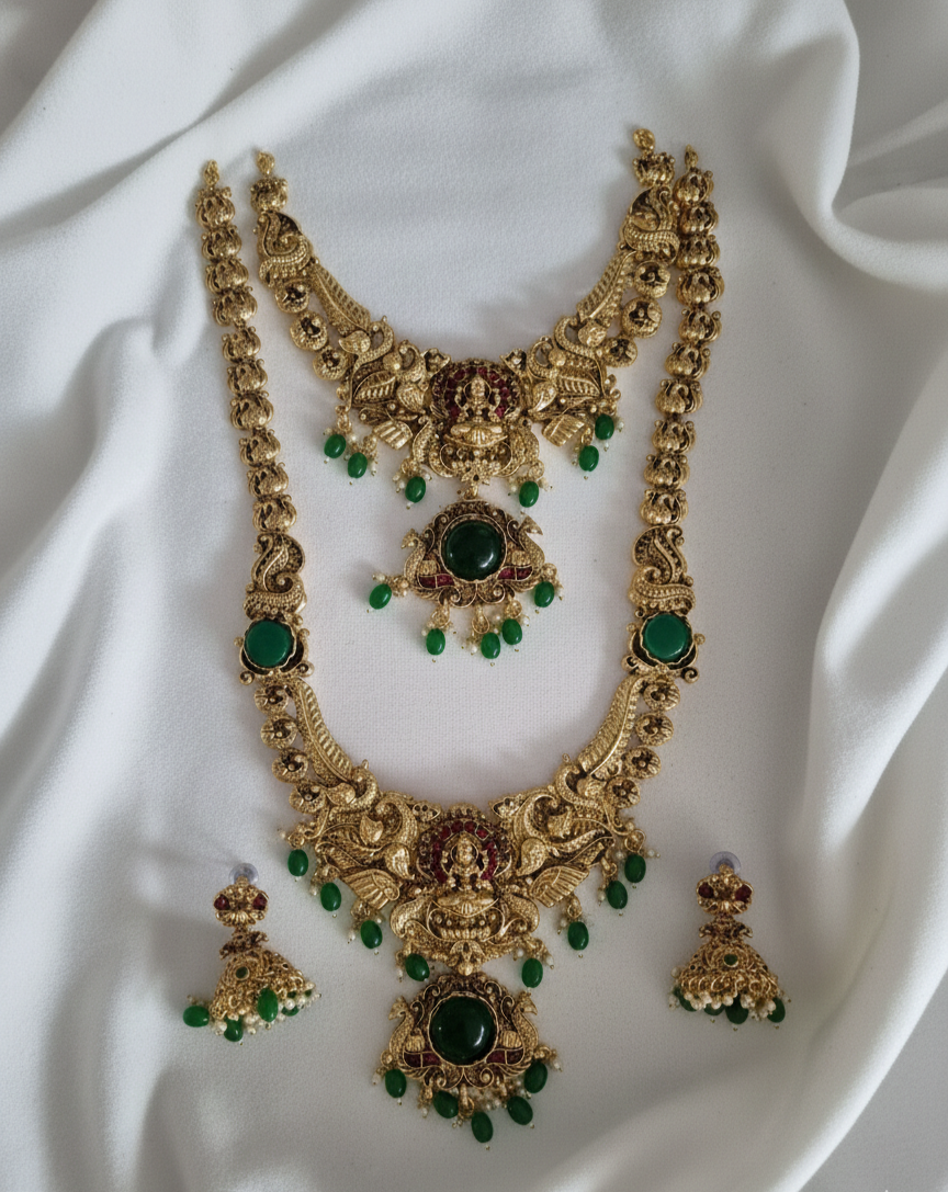 Traditional Lakshmi Temple Combo Goddess Lakshmi Bridal Set