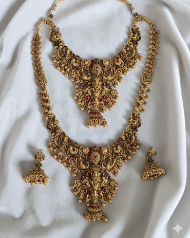 Traditional South Indian Nakshi Bridal Combo Set