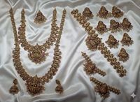 Traditional South Indin mate Gold Temple Bridal Set For Woman