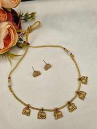 Suthon Style Elephant Motif Charm Necklace Set