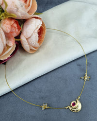 Invisible South Half Moon Desing Necklace Set