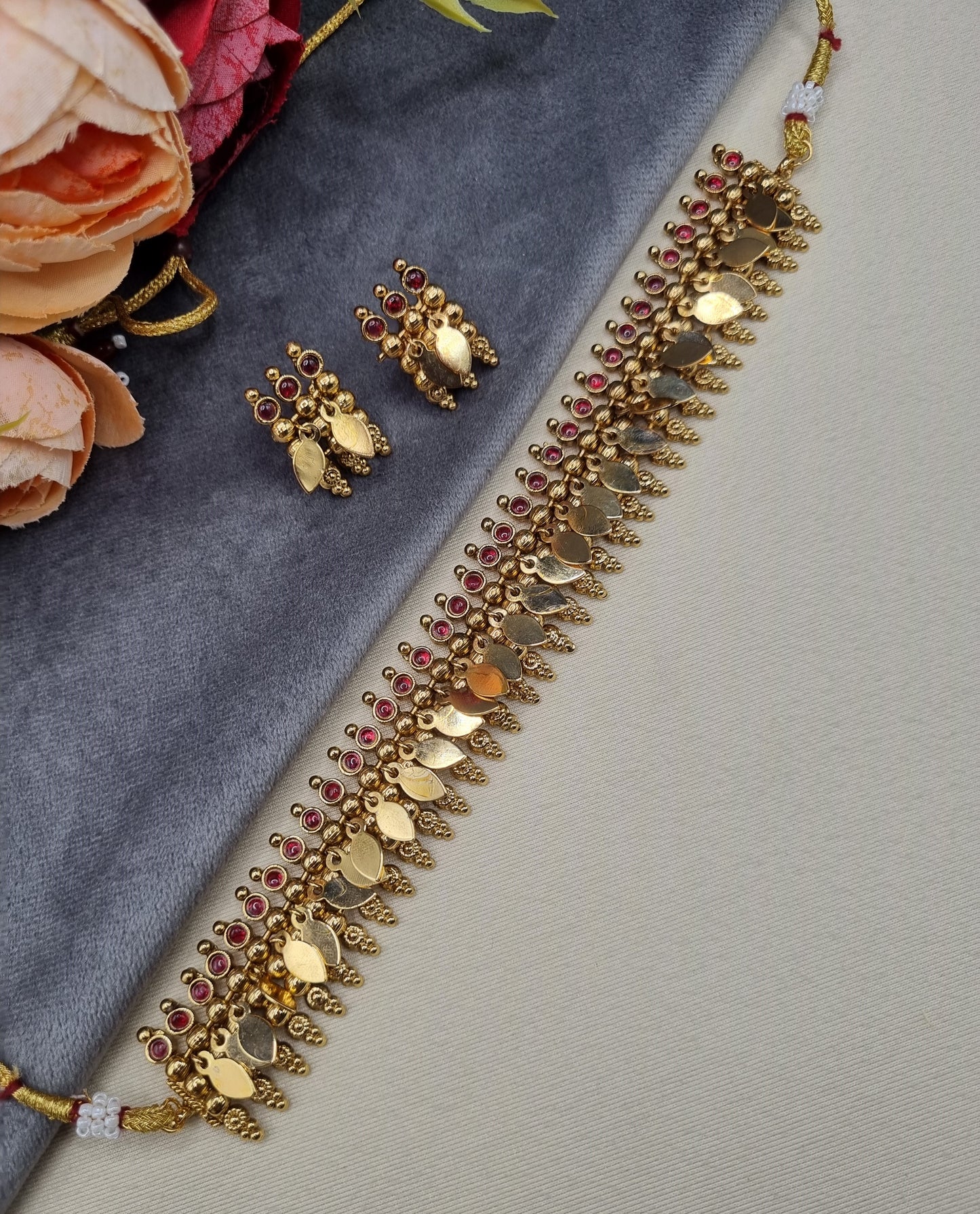 Traditional Ethnic Stone Choker & Earrings