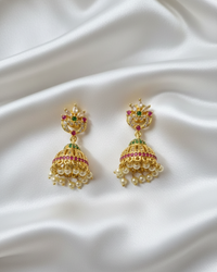 Traditional Ethnic Statement Earrings with Multi-Color