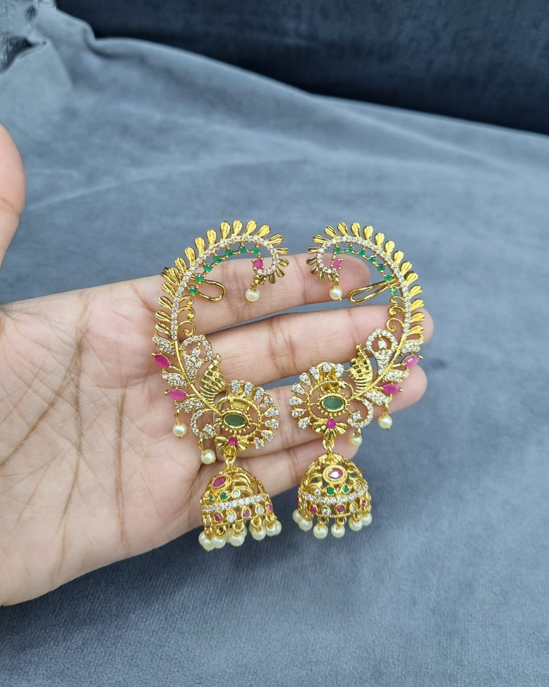 Full-Ear Statement Jhumka Cuffs