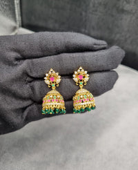 Heritage Emerald Temple Jhumkas
