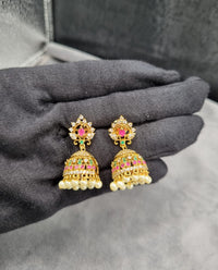 Heritage Emerald Temple Jhumkas