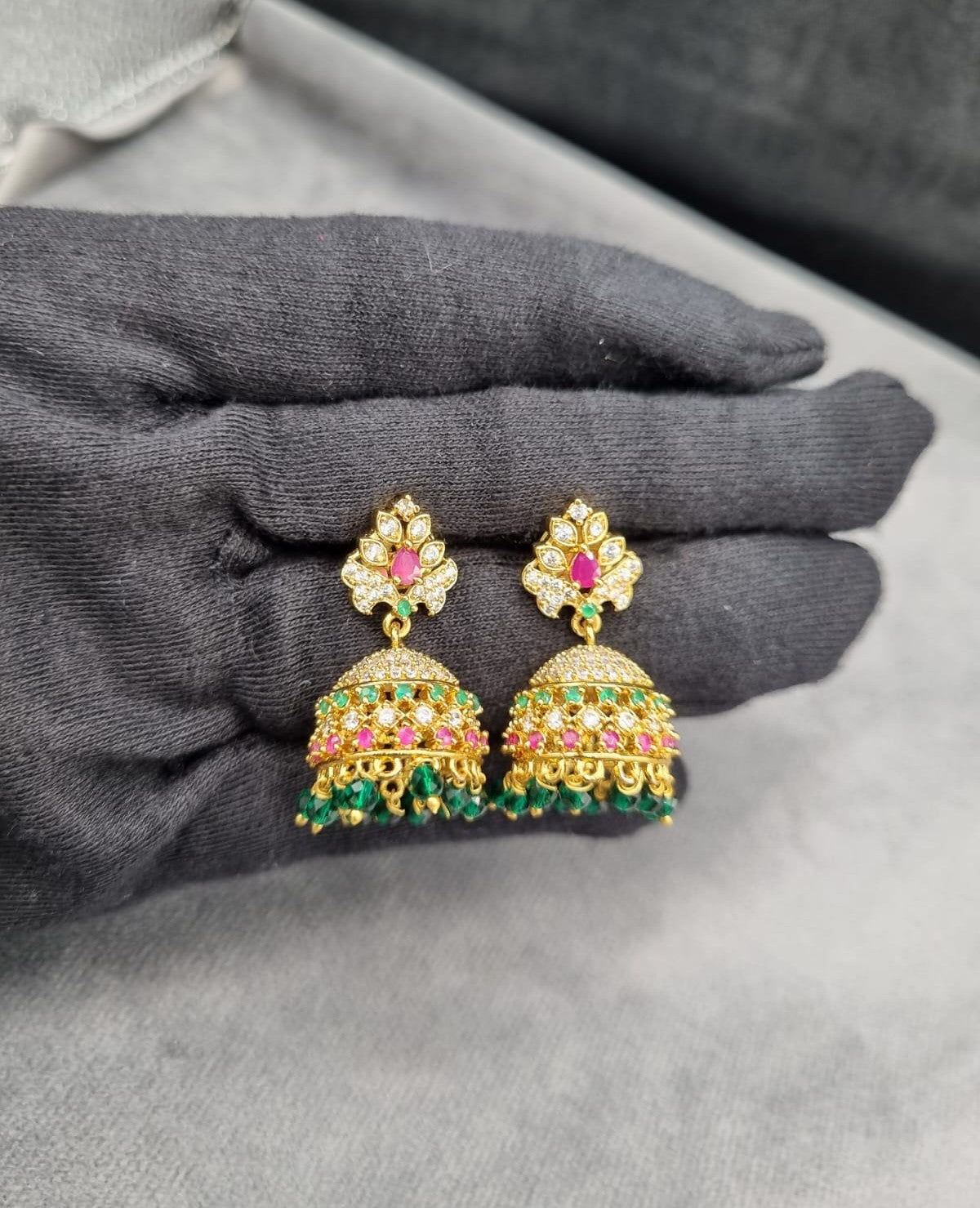 Ethnic Indian Temple Jhumka Earrings
