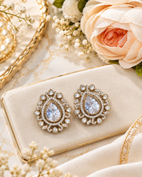 Elegant Statement Teardrop Stud Earrings for Festive Wear