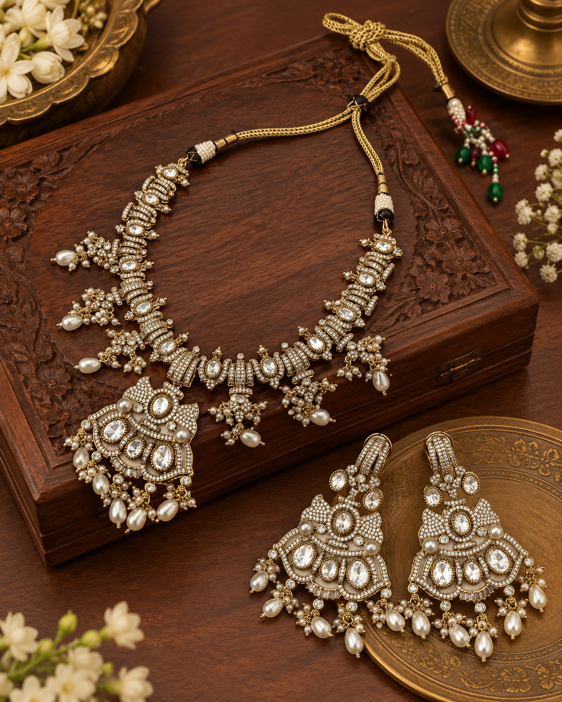Royal Shield Motif Kundan Set