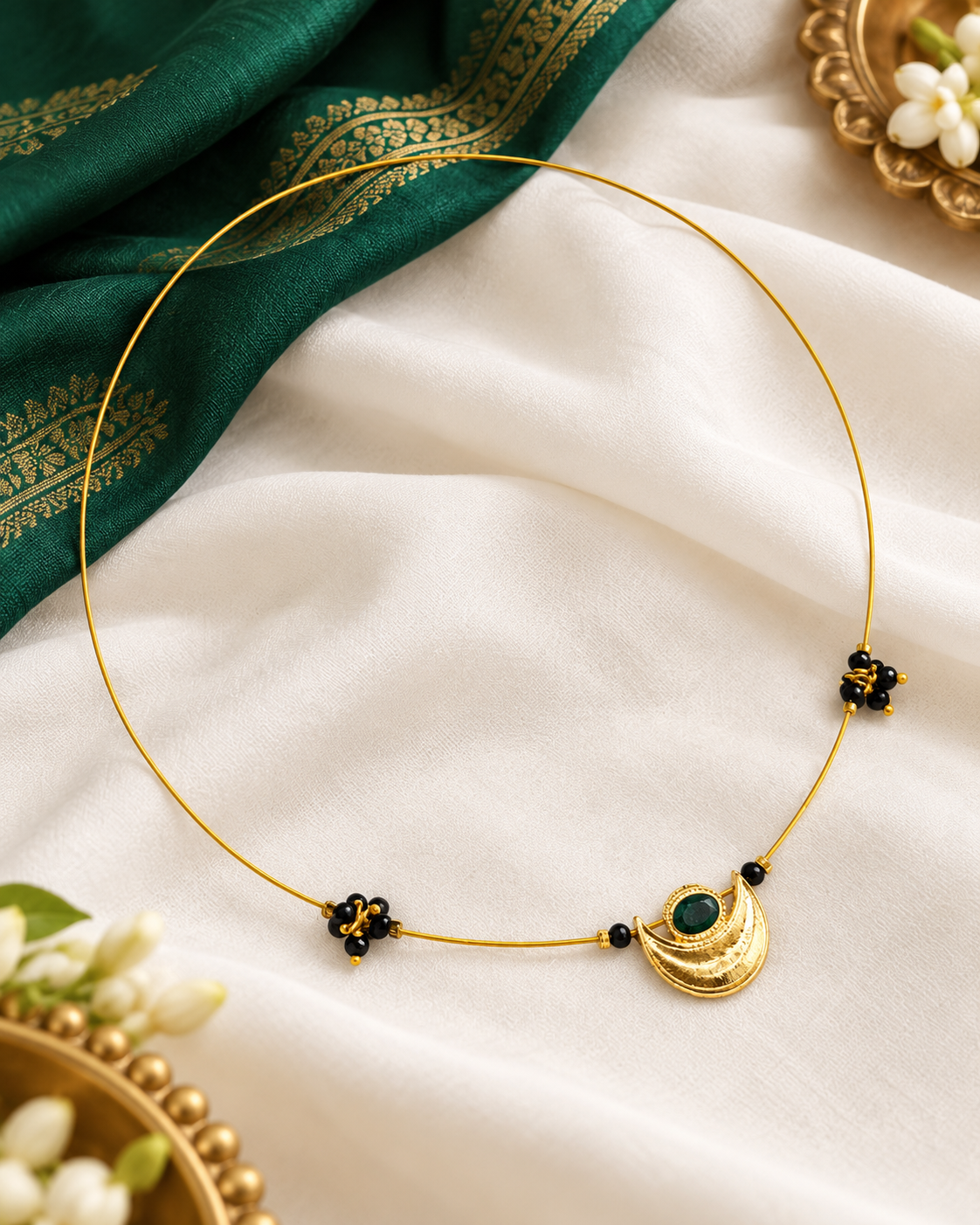 Invisible South Half Moon Design Necklace Set