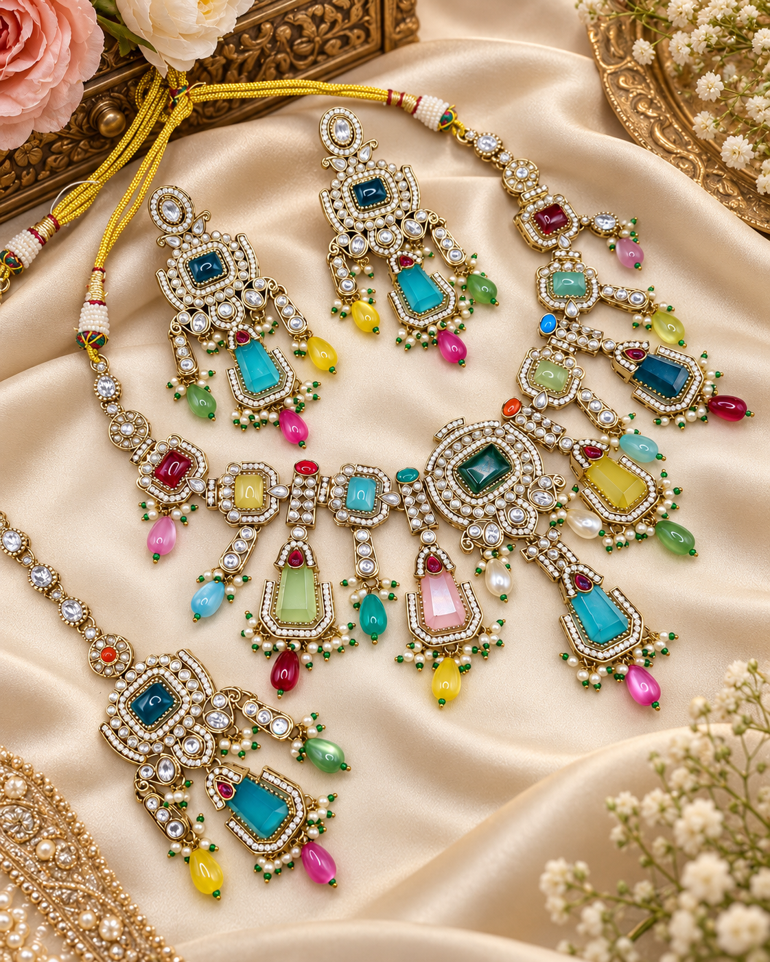 Handcrafted Architectural Kundan Necklace Set