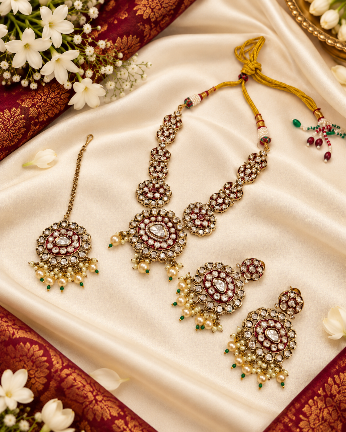 Kundan Medallion Necklace Set