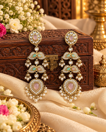 MULTI TIER JHUMKA CHANDELIER EARRINGS