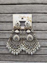 Handcrafted Meenakari & Pearl Bahubali Earrings