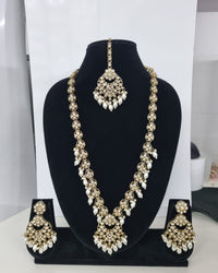 Blush Petal Long Bridal Necklace Set