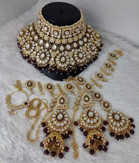 Gold Plated Kundan Stone Bridal Set