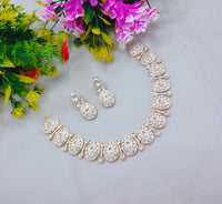 Premium Moissanite Polki Choker & Earring Set – Handcrafted Copper Base Jewelry